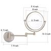 Wall Mounted LED Lighted Makeup Mirror, 8 inch Nickel Double Sided Brass Vanity Extendable Bathroom Mirror with Magnification, with Switch and Plug (Color : 3X) view 3