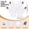 2 Pairs Touch Screen Thin Moisturizing Gloves, White Cotton Moisturizing Gloves for Dry Hands Skin Spa Gloves Rough-Cracked Chapped Eczema view 3