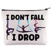 BWWKTOP Aerialist Cosmetic Makeup Bag Aerial Yoga Gifts I Don't Fall I Drop Aerial Dancer Makeup Zipper Pouch Bag Aerial Silk Gifts (I Don't Fall) view 1