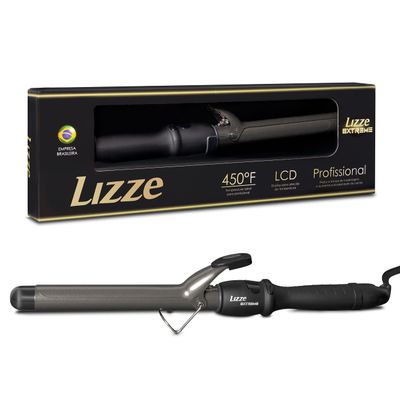 Lizze 3/4 Inch Ceramic Curling Wand - Professional Ionic Barrel Clamp for Thick Hair Curls - Tenaza para Ondular El Cabello