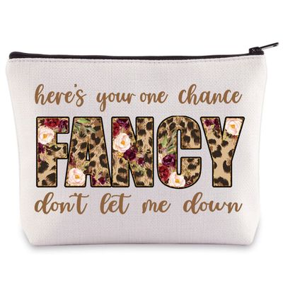 BWWKTOP Country Singer Makeup bag Singer Lyrics Gift Here's Your One Chance Fancy Don't Let Me Down Musical Makeup Zipper Pouch Bag Country Music Merchandise (Let Me Down)