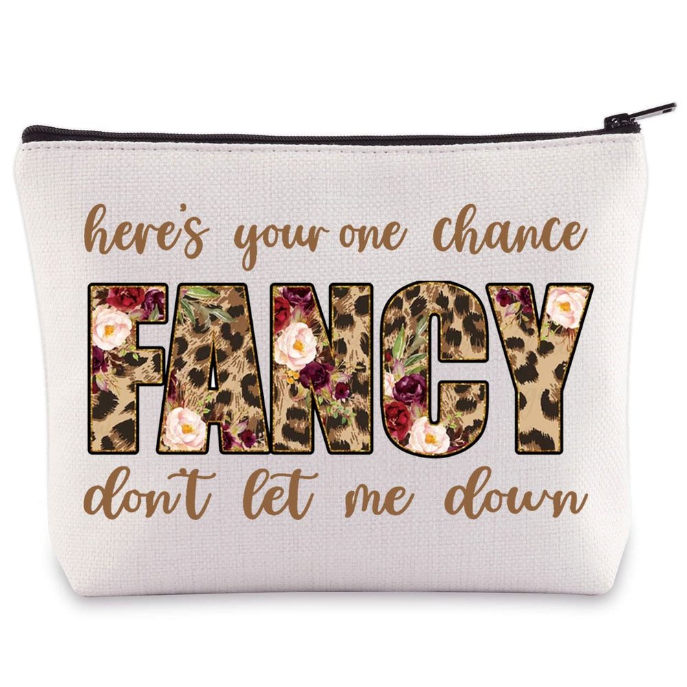 BWWKTOP Country Singer Makeup bag Singer Lyrics Gift Here's Your One Chance Fancy Don't Let Me Down Musical Makeup Zipper Pouch Bag Country Music Merchandise (Let Me Down)