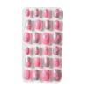 Queen Fingers 24 Pcs Short Press on Nails Brown Square Fake Nails Bloom Full Cover Glossy Glue on Nails with Design Acrylic Stick on Nails Salon Perfect Wedding Nails for Women (10) view 1