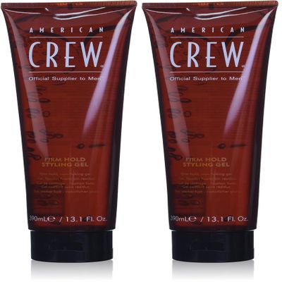 American Crew Men's Hair Gel, Firm Hold, Non-Flaking Styling Gel, 13.1 Fl Oz (Pack of 2)