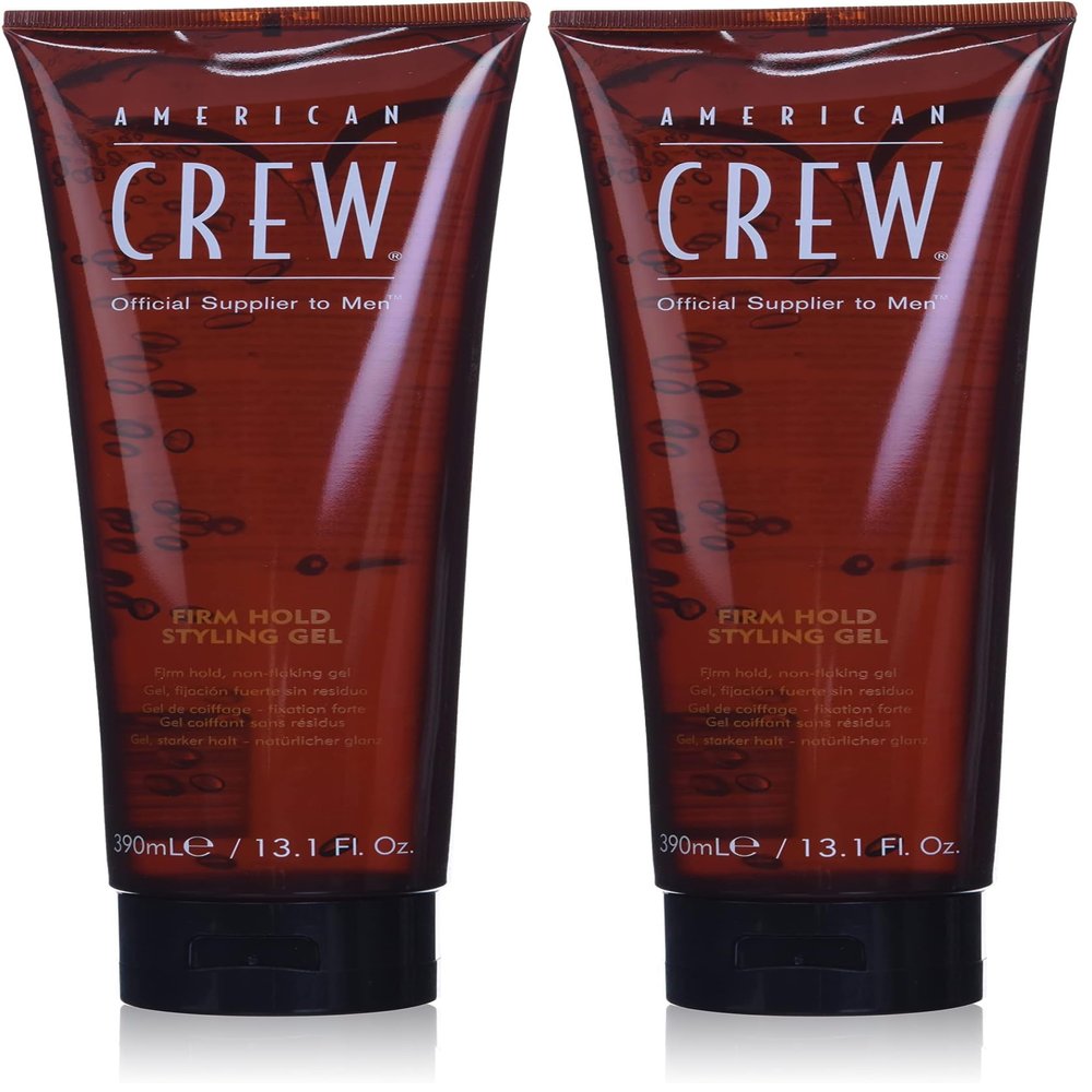 American Crew Men's Hair Gel, Firm Hold, Non-Flaking Styling Gel, 13.1 Fl Oz (Pack of 2)