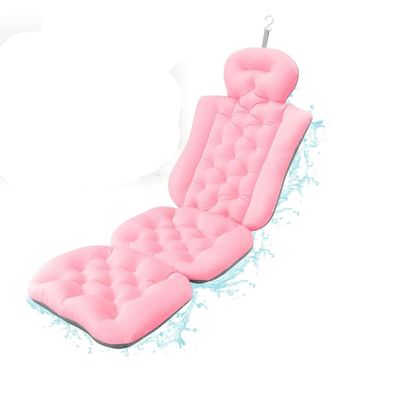 Full Body Bath Pillow, Upgraded Non-Slip Bath Cushion for Tub,SPA Bath tub Pillow mat for Headrest, Neck Shoulder Support, 3D Air Mesh Breathable Bath Pillow for Women & Men (Blue-Extended Full Body)