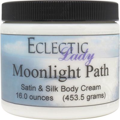 Eclectic Lady Moonlight Path Satin and Silk Cream, Body Cream, Body Lotion, 16 oz - Shea Butter, Aloe, Silk Amino Acids, Vitamin E, Phthalate-Free, Handcrafted in USA - Perfect For Women