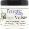 Eclectic Lady Lemon Verbena Satin and Silk Cream, Body Cream, Body Lotion, 16 oz - Shea Butter, Aloe, Silk Amino Acids, Vitamin E, Phthalate-Free, Handcrafted in USA - Perfect For Women view 1