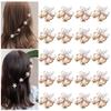 20 Pcs Small Pearl Hair Claw Clips for Women Girl, Mini Pearl Flower Claw Clips Design, Sweet Daisy Artificial Bangs Clips Decorative Hair Accessories view 2