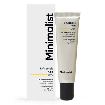 Plotz Minimalist 8% L-Ascorbic Acid Lip Treatment Balm with Vitamin E, Radianskin & Glycerine for Pigmented & Dark Lips | 12 gm