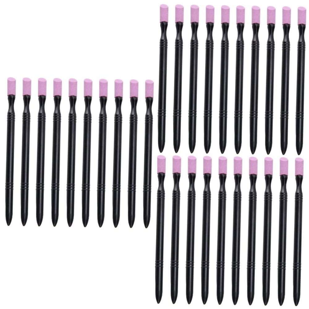 LALAFINA 30pcs Nail Care Tools Cuticle Remover Stone Stick Pen Nail File Stick for Manicure and Pedicure Lightweight and Accessories