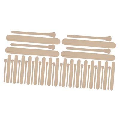 Cabilock 2sets Smooth Wooden Wax Applicator Sticks Hair Removal Wax Wand Salon Supplies 100pcs*2