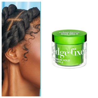 KISS COLORS & CARE Maximum Hold Edge Fixer, Non-Greasy Gel Formula Infused With Biotin B7, 24 Hour Hold, Pineapple Scented, 3.38 Fl. Oz. (100 ml)