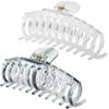 Accglory 5.5 Inches Extra Large Hair Clips for Long Thick Hair Womens Jumbo Hair Claw Clips 2 Counts in Set Hair Accessories(clear and grey) view 1