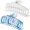 Accglory 5.5 Inches Extra Large Hair Clips for Long Thick Hair Womens Jumbo Hair Claw Clips 2 Counts in Set Hair Accessories(transparent and ocean blue) view 1