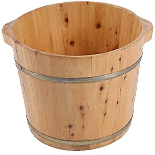 Pedicure Foot Spa Household Binaural Solid Wood Foot Tub, Floor Recognized Natural Thicken Foot Basin, Portable Bathroom Foot Bath Bowl, Thickened Thermal Footbath,A Foot Bath Barrel ( Color : A )