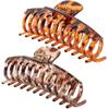 Accglory 5.5 Inches Extra Large Hair Clips for Long Thick Hair Womens Jumbo Hair Claw Clips 2 Counts in Set Hair Accessories (light leopard and coffee leopard) view 1