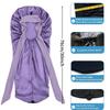 Satin Silk Bonnet Hair Cap: Long Bonnets with Elastic Tie Band Adjustable Straps Jumbo Size Sleep for Sleeping Comfortable - Stretchy Tie Band Bonnets for Women Long Braid Curly Hair No Slip-Off Tulip view 4