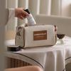 Retro Contrast Color Makeup Bag Portable Large Capacity Advanced Storage Bag New PU Waterproof Wash Bag (Brown) view 3