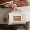 Retro Contrast Color Makeup Bag Portable Large Capacity Advanced Storage Bag New PU Waterproof Wash Bag (Brown) view 4
