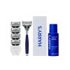 Harry's Original Shaving Kit for Men - Razor Handle, 5 Razor Blade Refills, Foaming Shave Gel, Travel Blade Cover - German Engineered - Chrome Edition view 1