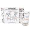 The Honest Company New Mama Care Essentials Gift Set, Hospital Bag Must Haves, Travel Size Nip Balm (0.5 oz) Glow On Body Cream (1 Gotta Face Wash (1.75 fl) with Reusable Pouch view 1
