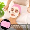 Whaline Spa Facial Headbands 3 Pieces Make Up Wrap Head Terry Cloth Headband Soft Adjustable Towel Band for Face Washing Shower Facial Cover Yoga(Black, Pink, Gray) view 4