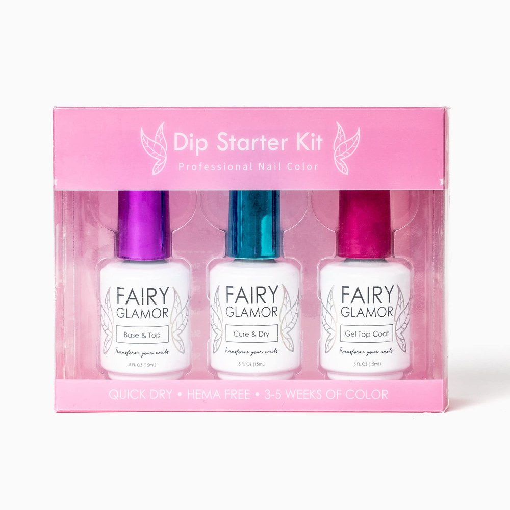FAIRY GLAMOR Dip Starter Kit Liquids - Easy 3-Step Nails
