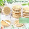 Gejoy 10 Pcs Dry Brushing Body Brush Exfoliating Brush with Massage Nodule Dry Skin Body Scrubber for Shower Bath Back Circulation Improvement Dead Skin Exfoliator (4.3 x 4.3 Inches,Wood Color) view 3