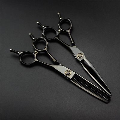 6.0 Inch Hairdressing Texturizing Salon Tools, Professional Stainless Process Haircut Scissors Kit (Flat Shears + Tooth Shears), for Men Women Adults Kids Home Salon