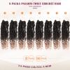 12 Inch Pre-Looped Passion Twist Crochet Hair - 8 Packs Pretwisted Bohemian Braiding Hair for Black Women, Soft Tangle-Free Synthetic Hair for Protective Styles, Easy Install Crochet Braids (1B/30) view 4