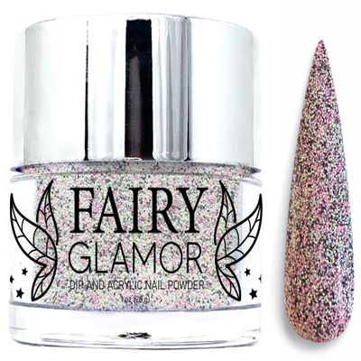 FAIRY GLAMOR Black Glitter Dip & Acrylic Nail Powder - Boba Bae - 1 oz