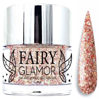 FAIRY GLAMOR Orange Glitter Dip & Acrylic Nail Powder - Bes-Teas - 1 oz