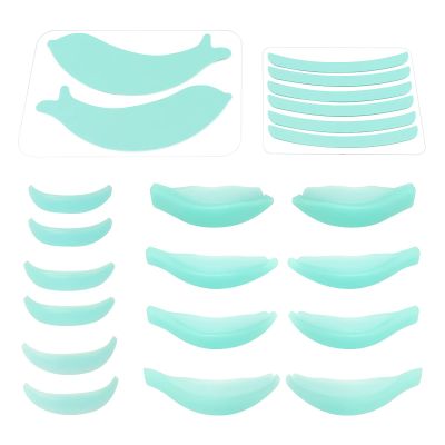 22 Piece Silicone Lash Lift Pads, PERMANIA Eyelash Perm Curler Makeup Tools for Eyelash Lifting, Reusable Dolphin Eye Patch & Lash Ribbon Salon Grade (Green)