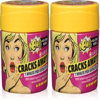 NAIL-AID Cracks Away 1 Minute Pedi Exfoliator, Clear, Mango, 7.0 Fluid Ounce (Pack of 2)