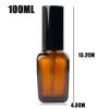 3PCS Amber Square Glass Lotion Bottle Refillable Pump Bottles Travel Containers for Soap Shampoo Conditioner (100ML) view 2