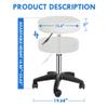 SUPER DEAL Adjustable Height Hydraulic Rolling Swivel Stool Tattoo Facial Massage Spa Salon Medical Stool,Set of 2,White view 3