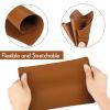 Frienda 20 Pcs 8.7'' X 5.7'' Fake Tattoo Skin, 1.5 mm Double Sides Blank Tattoo Practice Skin Sheet for Microblading Eyebrow Beginners Experienced Artist, Brown view 3