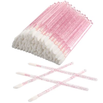 500 Pcs Disposable CrystaLip Brush Lip Gloss Applicators Lipstick Gloss Wands for lip care & Makeup Tool Kits (Pink)