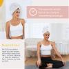 BYCOO Large Microfiber Hair Towel Wrap for Women, Anti Frizz Drying Towel, Fast Dry Turban Wet Hair, Long, Thick, Curly Super Absorbent Soft Towels - White view 4