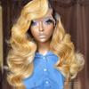 4/27 Highlight Lace Front Wigs Human Hair For Black Women 13x6 Honey Blonde Body Wave HD Transparent Lace Front Wigs Pre Plucked With Baby Hair Side Part Brazilian Virgin Human Hair Natural Hairline Bleached Knots 150% Density 18Inch view 2
