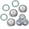 SH70 Replacement Heads Compatible with Philips Norelco Series 7000 Refills with Blade Retaining Rings 3-pc Pack. view 1