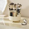DASITON Large Capacity Makeup Brush Holder,360 Rotating Makeup Organizer,5 Slot Makeup Brushes Cup,for Vanity Decor,Bathroom Countertops,Desk Storage Container,Cosmetic Display cases(Cream-S) view 2