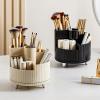 DASITON Large Capacity Makeup Brush Holder,360 Rotating Makeup Organizer,5 Slot Makeup Brushes Cup,for Vanity Decor,Bathroom Countertops,Desk Storage Container,Cosmetic Display cases(Cream-S) view 3