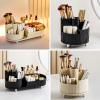 DASITON Large Capacity Makeup Brush Holder,360 Rotating Makeup Organizer,5 Slot Makeup Brushes Cup,for Vanity Decor,Bathroom Countertops,Desk Storage Container,Cosmetic Display cases(Cream-S) view 4