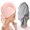 BYCOO 2 Pack Large Microfiber Hair Towel Wrap for Women, Anti Frizz Hair Drying Towels, Fast Dry Hair Turban - for Wet, Long, Thick, Curly Hair - Super Absorbent Soft Towels - Gray & Pink view 1