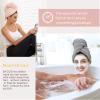 BYCOO 2 Pack Large Microfiber Hair Towel Wrap for Women, Anti Frizz Hair Drying Towels, Fast Dry Hair Turban - for Wet, Long, Thick, Curly Hair - Super Absorbent Soft Towels - Gray & Pink view 4