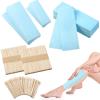 400 Pieces Wax Strips Sticks Kit, Non-Woven Waxing Removal Strips with Wax Applicator Stick for Body Skin Facial Hair Removal Tools(Blue) view 1