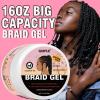 16oz Big Capacity Braid Gel Good for Twist, Locs, Braids, Edge No Flake Extra Hold High Shine Braiding Gel & Edge Control, Loc Gel Long Lasting for Locks, Cornrows Smooths & Tames Frizz view 2