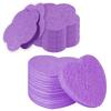 50 - Count Flower Compressed Facial Sponges + 50 - Count Heart Shape Face Sponge for Face Cleansing, 100 - Count Exfoliating Sponges for Cleansing Reusable in package,Best Makeup Gift, Purple view 1